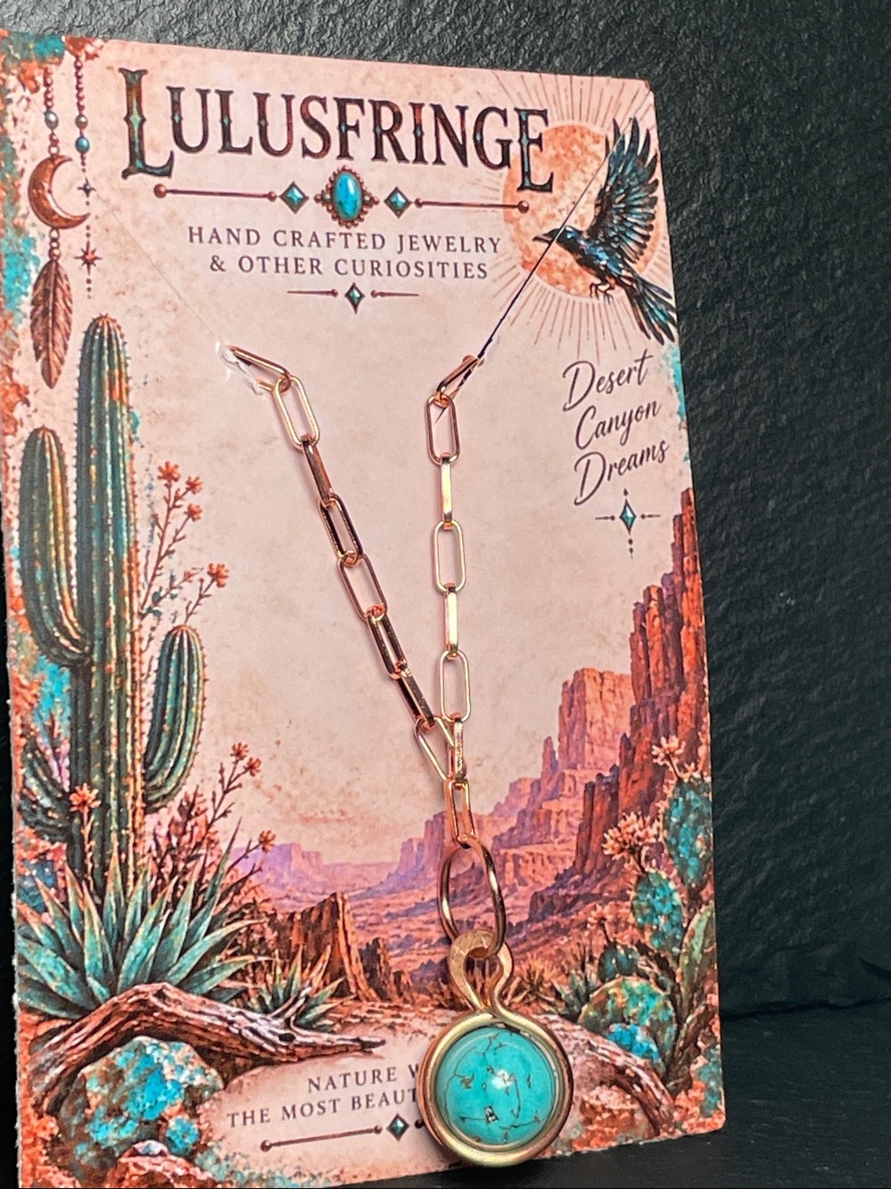 Artisan Turquoise Pendant Necklace - Pure Copper Chain
Magnetic Clasp Closure